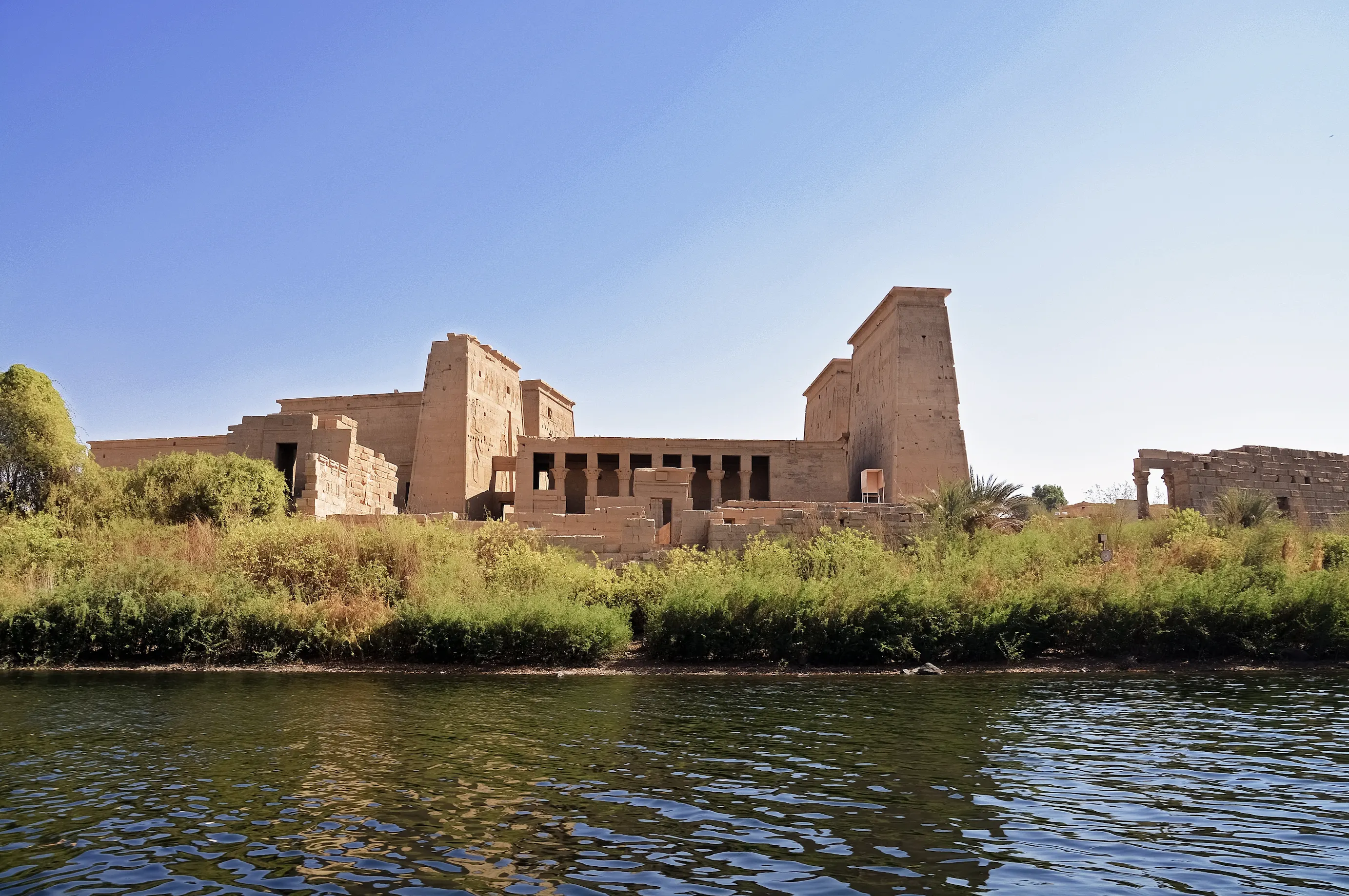 A temple on the bank of the Nile in Egypt, the river where the infant Musa was found by Pharaoh's household