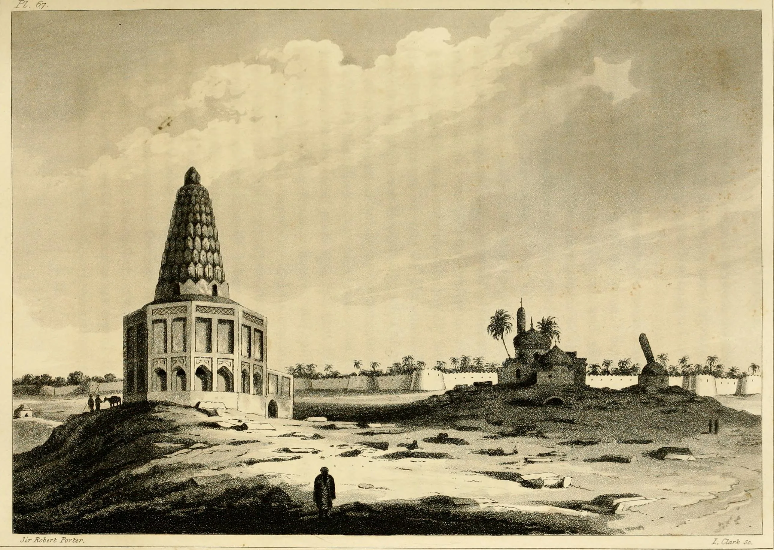 A nineteenth-century engraving of the tomb of Zubaidah near Baghdad, drawn by Sir Robert Ker Porter, c. 1818